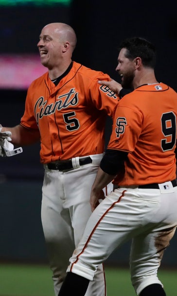 Giants scratch Belt with stiff neck after 18-inning game